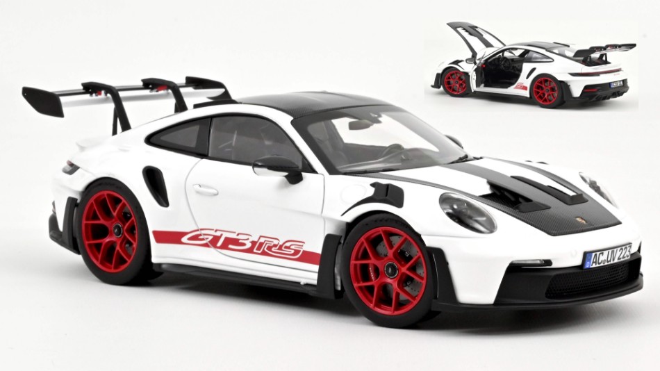 Porsche 911 GT3 RS W/weissach Pack 2022 White/red 1:18 DS Modellismo Porsche 911 GT3 RS W/weissach scala 1:18
