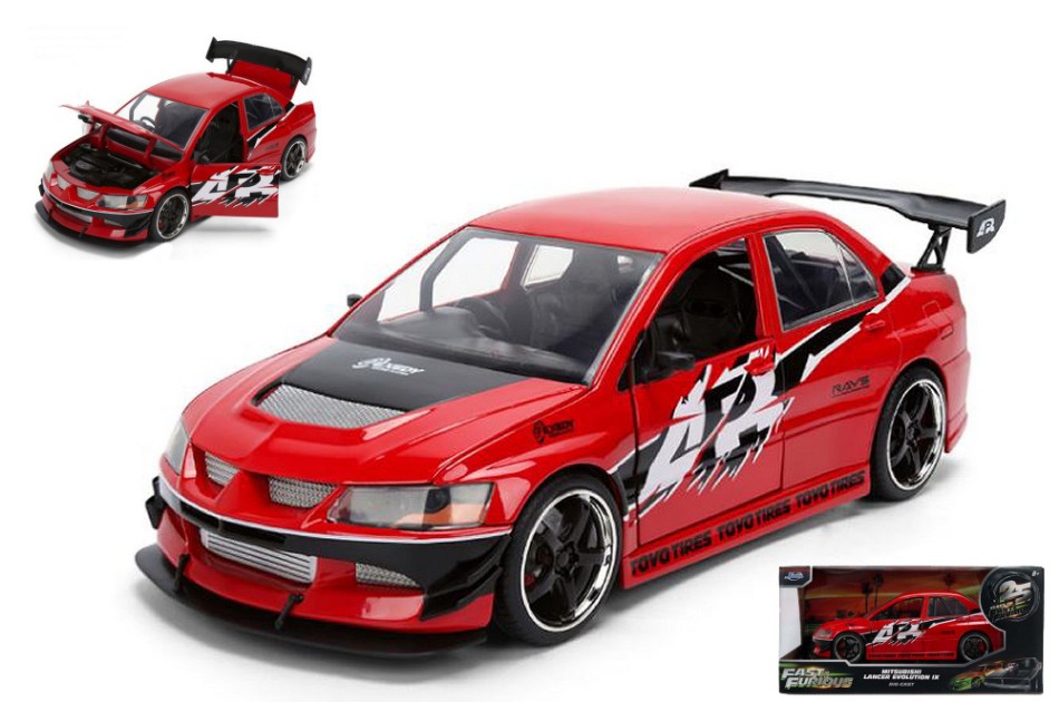 Mitsubishi Lancer Fast & Furious Red/White 1:24 DS Modellismo Mitsubishi Lancer Fast & Furious scala 1:24