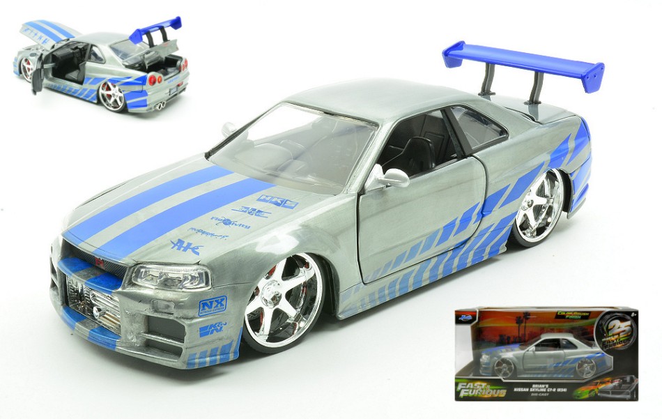 Nissan Skiline Fast & Furious Silver 1:24 DS Modellismo Nissan Skiline Fast & Furious scala 1:24