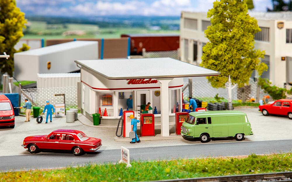 Stazione di servizio anni '50 Scala H0 DS Modellismo Stazione di servizio anni '50 scala H0