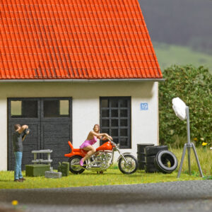 Set d'azione: Modella motociclista scala H0