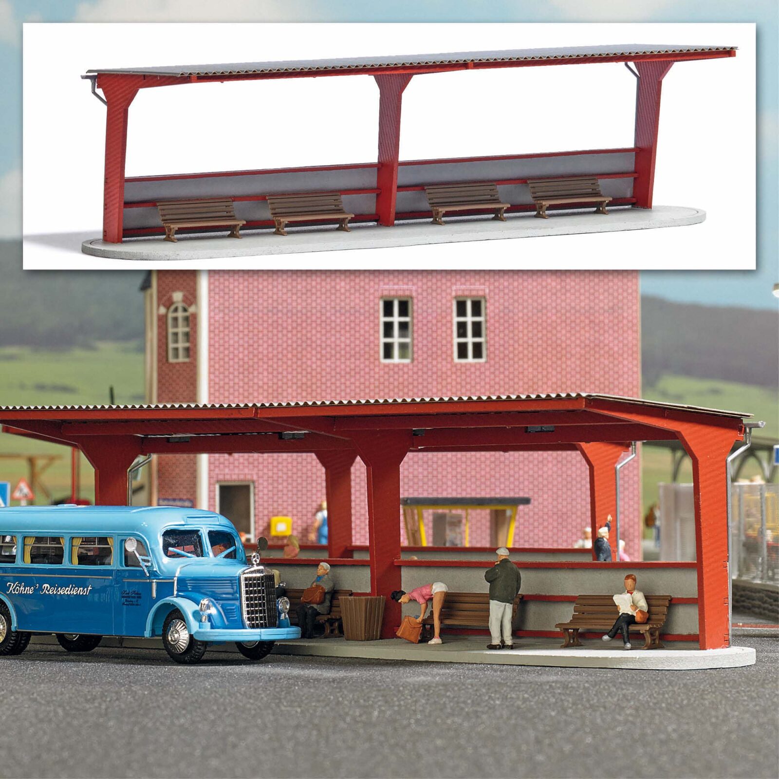 Stazione degli autobus Scala H0 DS Modellismo Stazione degli autobus scala H0 Busch