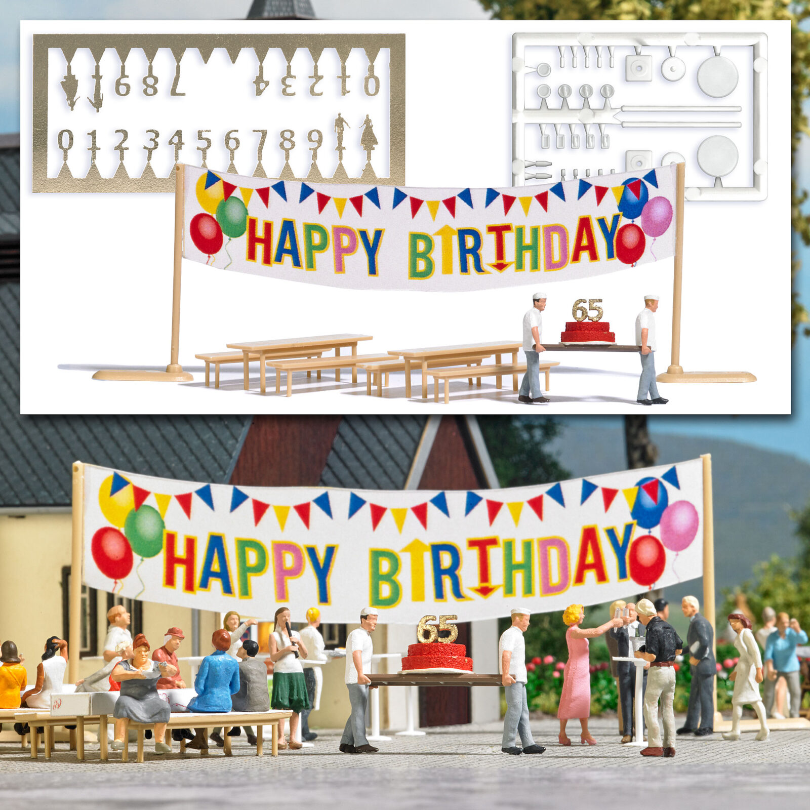 Set d'azione: Buon compleanno! Scala H0 DS Modellismo Set d'azione: Buon compleanno! scala H0