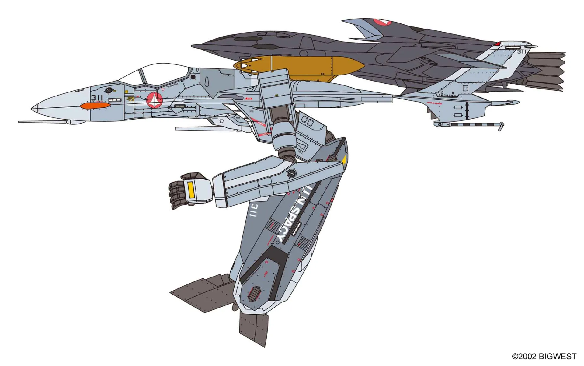 Macross Zero VF-0A Gerwalk with Ghost 1/72 DS Modellismo Macross Zero VF-0A Gerwalk scala 1/72
