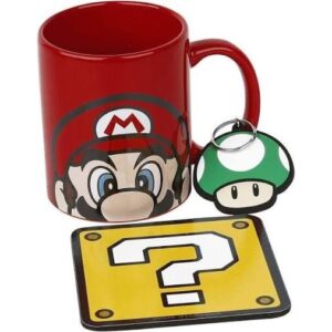 Portachiavi Super Mario Mug Coaster & Gift Set