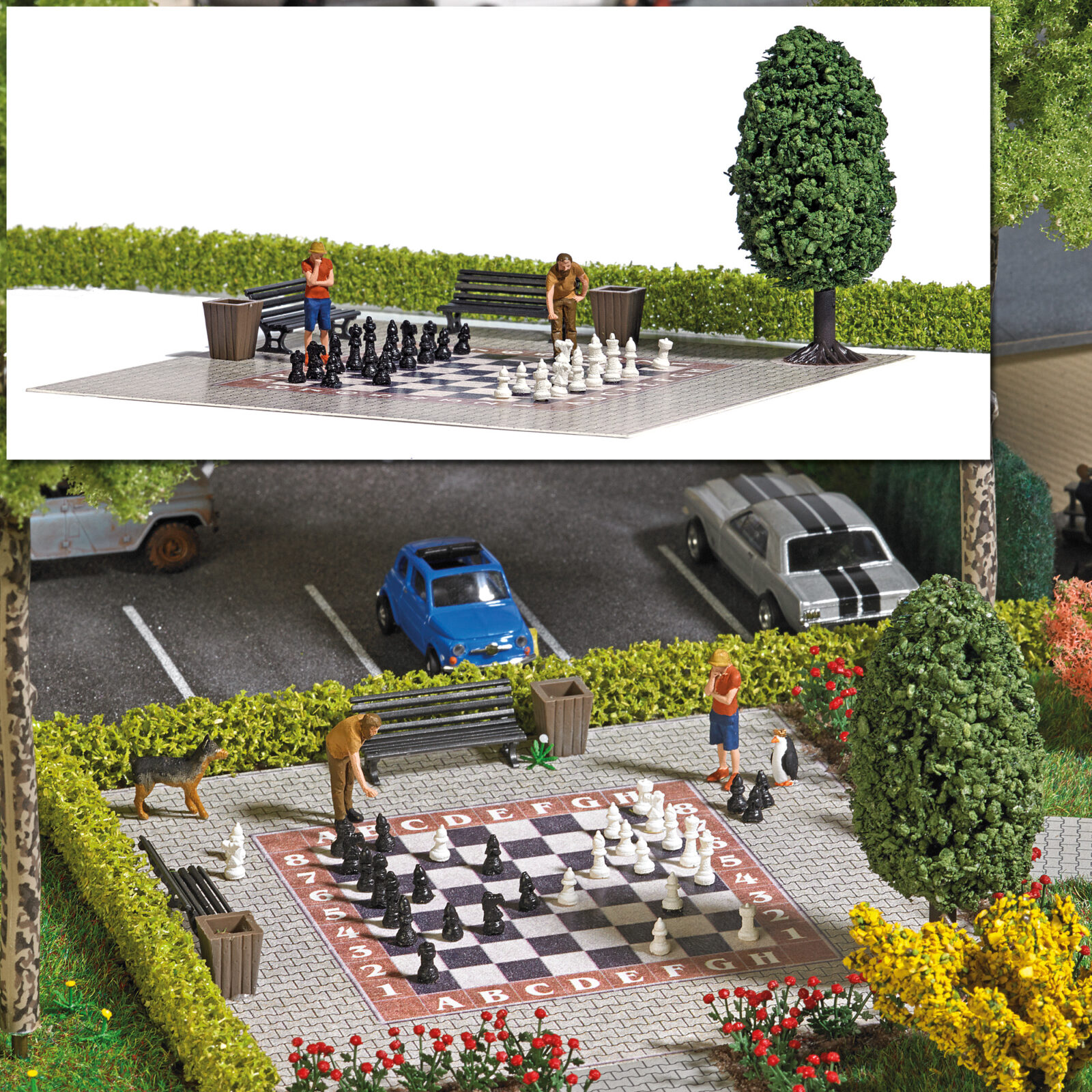 A set: Scacchi da giardino Scala H0 DS Modellismo A set: Scacchi da giardino scala H0 Busch