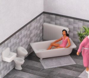 Set di ceramiche da bagno scala H0 Faller