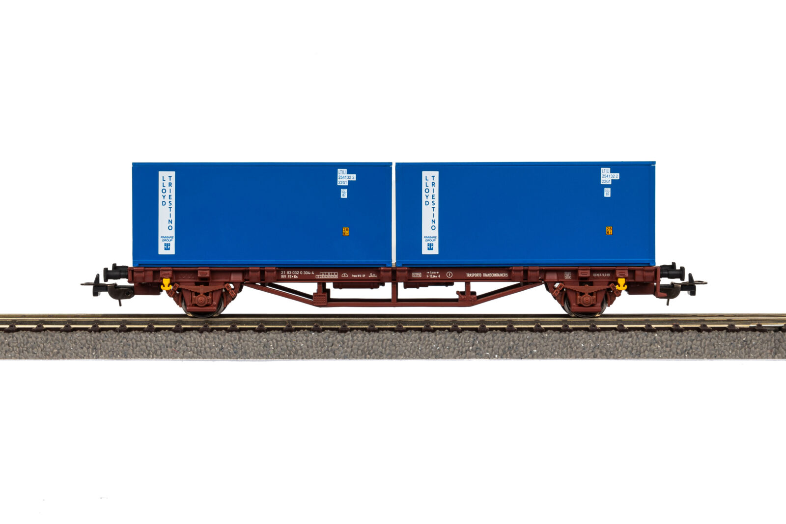 Carro Pianale con 2x 20 Container FS Epoca IV Scala H0 DS Modellismo Carro Pianale 2x 20 Container FS scala H0