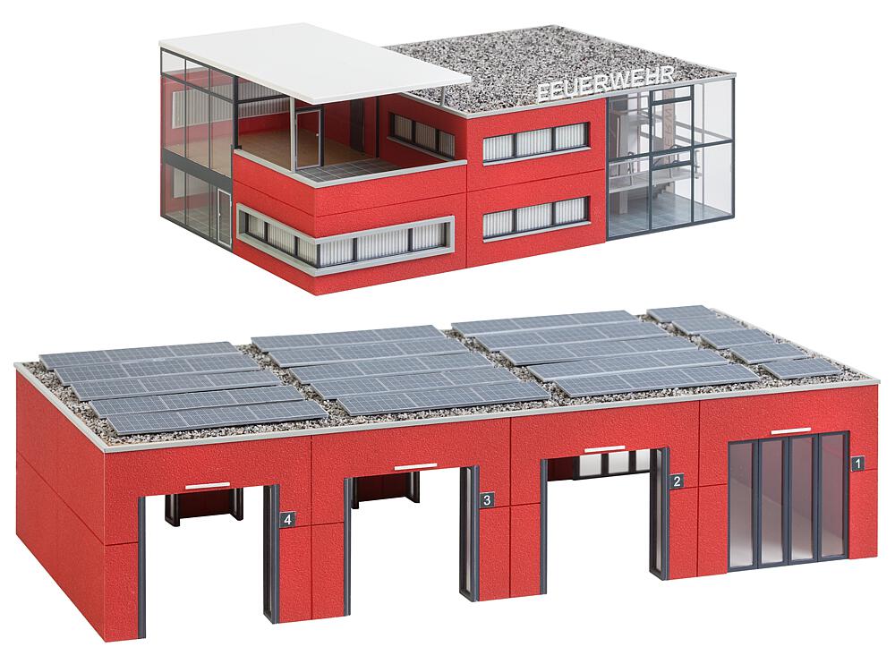 Caserma moderna dei vigili del fuoco Scala H0 DS Modellismo Caserma moderna dei vigili scala H0