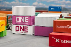 Container da 20' "ONE" Set da 5 scala H0