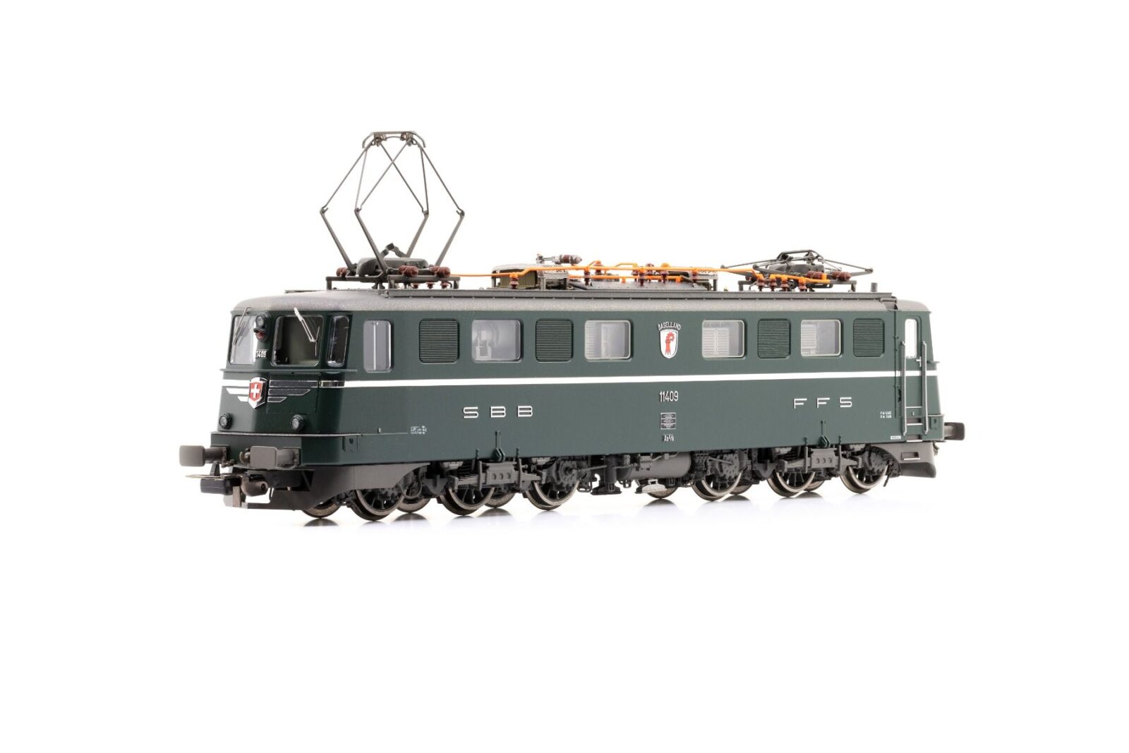 Locomotiva Elettrica Ae 6/6 11409 FFS Baselland verde Epoca IV Scala H0 DS Modellismo Locomotiva Elettrica Ae 6/6 11409 scala H0