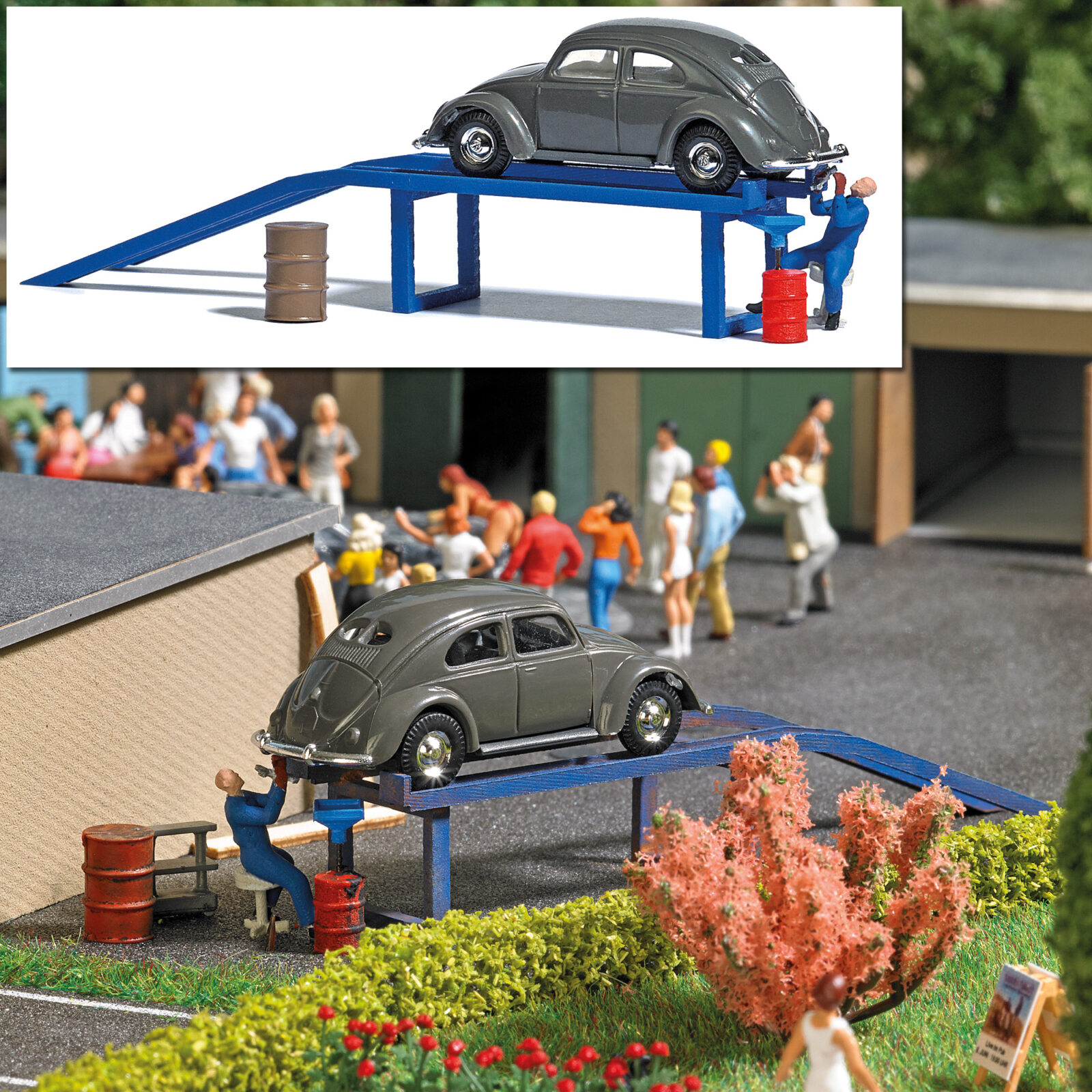 Rampa di officina per il cambio olio (Scene Animate) Scala H0 DS Modellismo Rampa di officina per il cambio scala H0