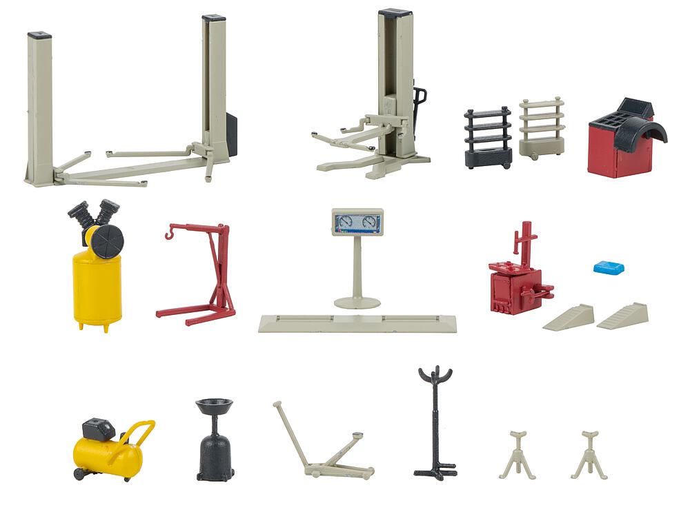Attrezzature per autofficine Scala H0 DS Modellismo Attrezzature per autofficine scala H0 Faller