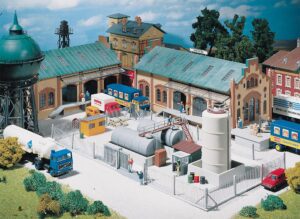 Recinzione industriale in metallo scala H0