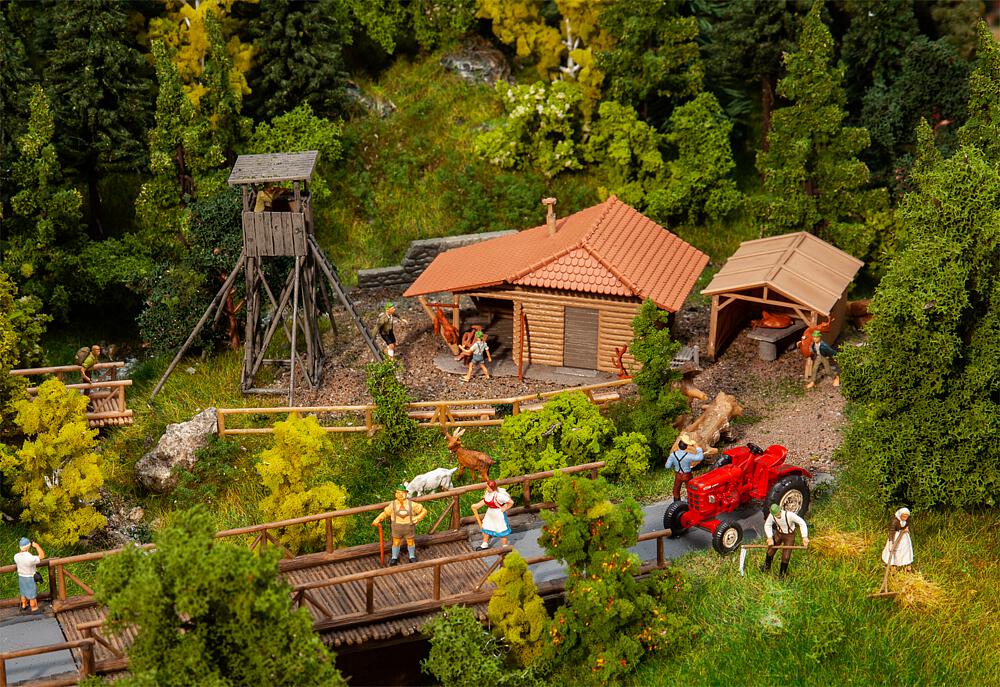 Casa del cacciatore con torretta di sorveglianza Scala H0 DS Modellismo Casa del cacciatore torretta scala H0