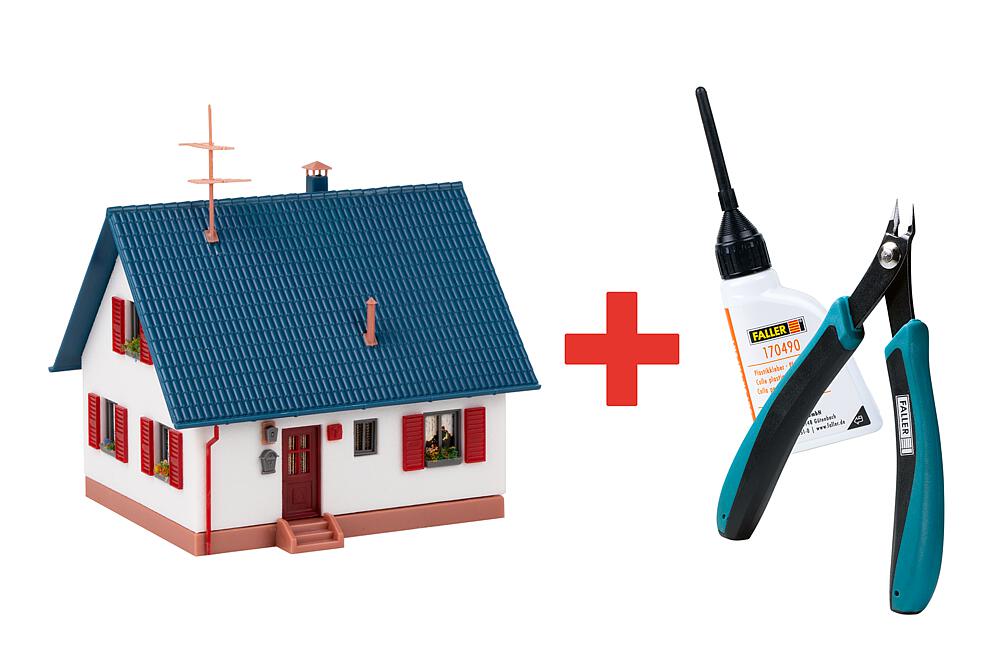 Promozione FALLER-Set Casa dell'artigianato (bianco/grigio) Scala H0 DS Modellismo Promozione FALLER-Set Casa scala H0