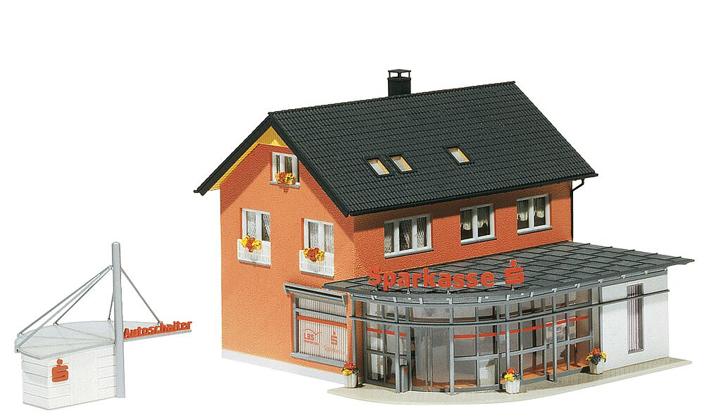 Banca con sportello drive-in Scala H0 DS Modellismo Banca sportello drive-in scala H0 Faller