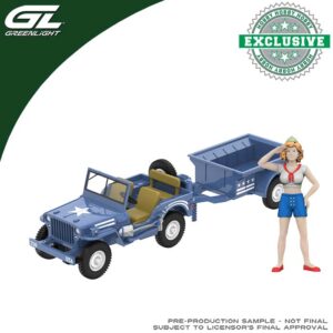 1943 Willys MB Jeep Cargo Trailer scala 1:64