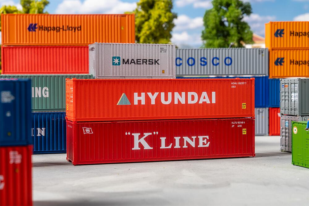 Container 40' K-LINE e HYUNDAI Scala H0 DS Modellismo Container 40' K-LINE e HYUNDAI scala H0