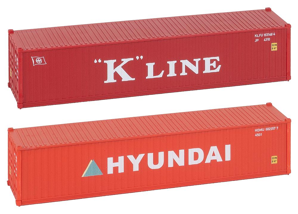 Container 40' K-LINE e HYUNDAI Scala H0 DS Modellismo Container 40' K-LINE e HYUNDAI scala H0