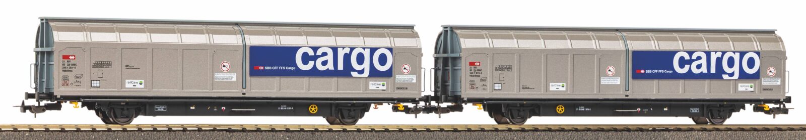 Set 2 Carri a Pareti Scorrevoli "Habbillnss" CH-SBB C / Railcare Epoca VI Scala H0 DS Modellismo Set 2 Carri a Pareti Scorrevoli scala H0