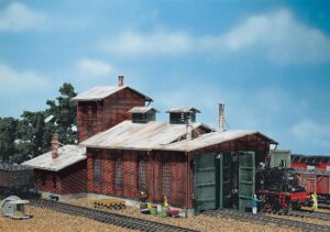 Rimessa locomotive, 2 stalli scala H0 Faller