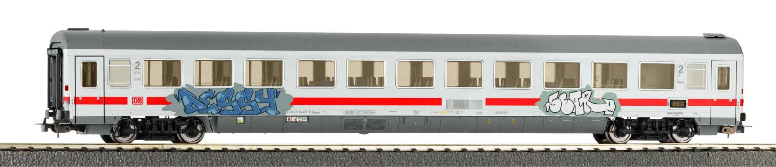 Carrozza Passeggeri Bvmmz 187 2^ Classe DB AG VI, con Graffiti Scala H0 DS Modellismo Carrozza Passeggeri Bvmmz 187 2^ scala H0 - vista 2