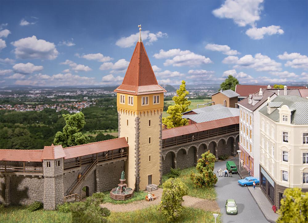Set di mura della città vecchia con Torre della città Scala N DS Modellismo Set di mura della città vecchia scala N