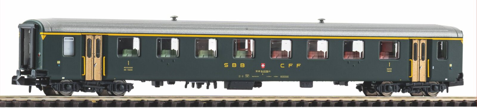 Carrozza passeggeri EW I, 50 85 18- 33 556-9 "old lettering" 1ª classe SBB Epoca IV Scala N DS Modellismo Carrozza passeggeri EW I, 50 85 18- scala N