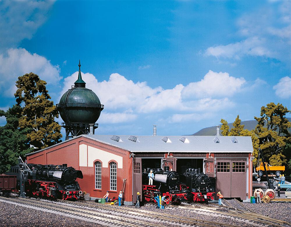 Rimessa locomotive, 3 stalli Scala H0 DS Modellismo Rimessa locomotive, 3 stalli scala H0 Faller