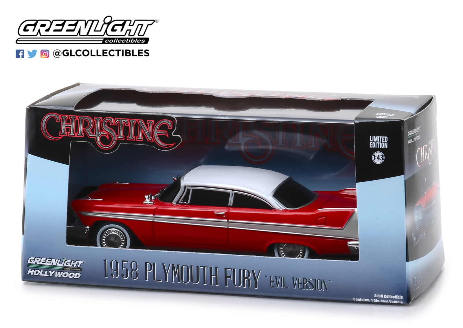Christine (1983) - 1958 Plymouth Fury - Versione con finestrini oscurati DS Modellismo Christine 1958 Plymouth Fury scala 1:43