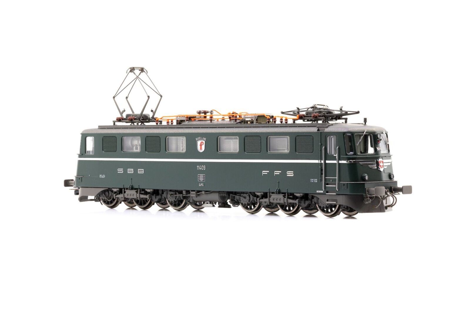 Locomotiva Elettrica Ae 6/6 11409 FFS Baselland verde Epoca IV Scala H0 DS Modellismo Locomotiva Elettrica Ae 6/6 11409 scala H0