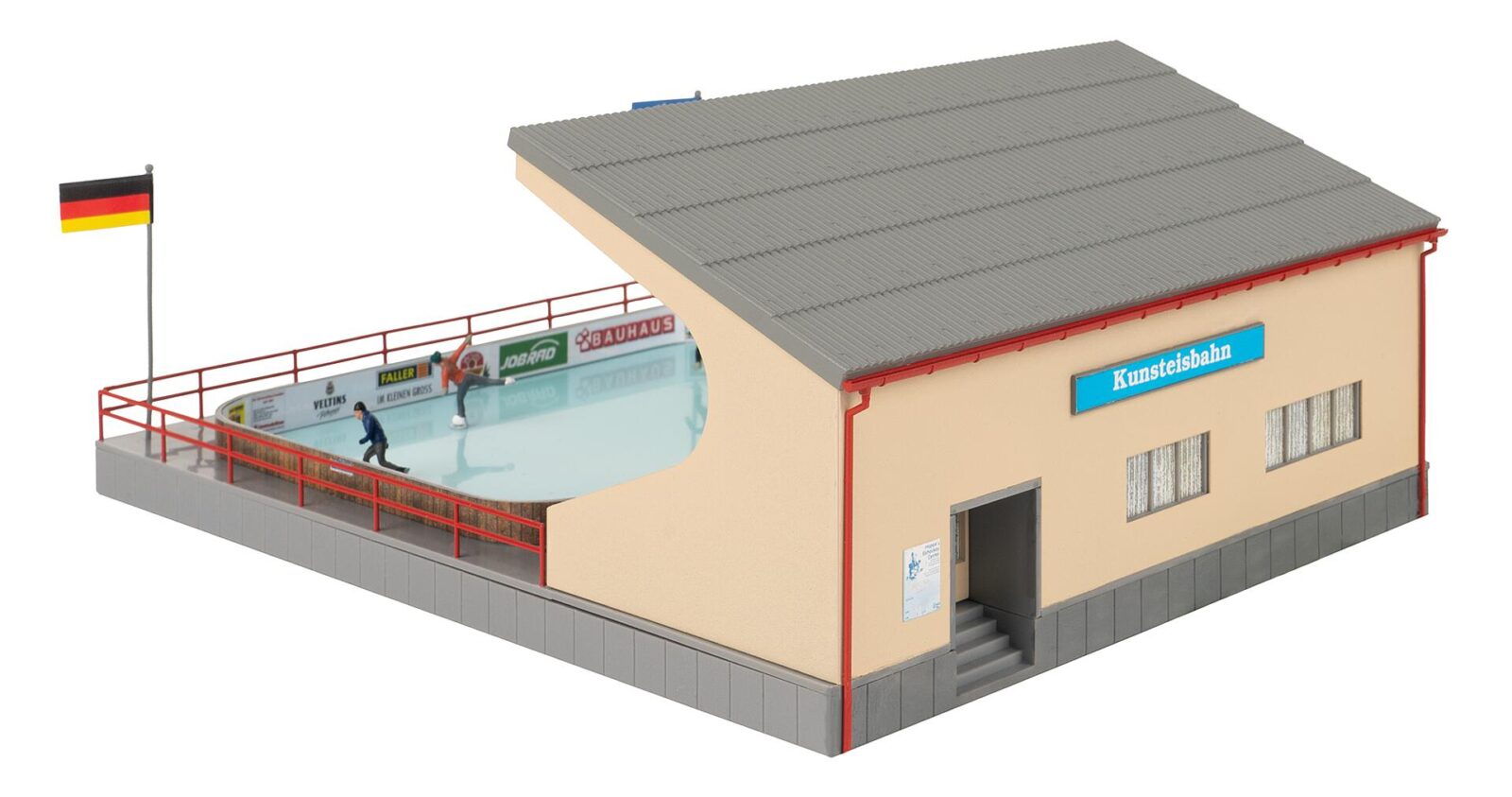Pista di ghiaccio artificiale con figure mobili Scala H0 DS Modellismo Pista di ghiaccio artificiale scala H0