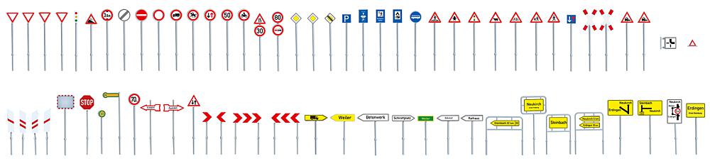 Set di segnali stradali Scala H0 DS Modellismo Set di segnali stradali scala H0 Faller