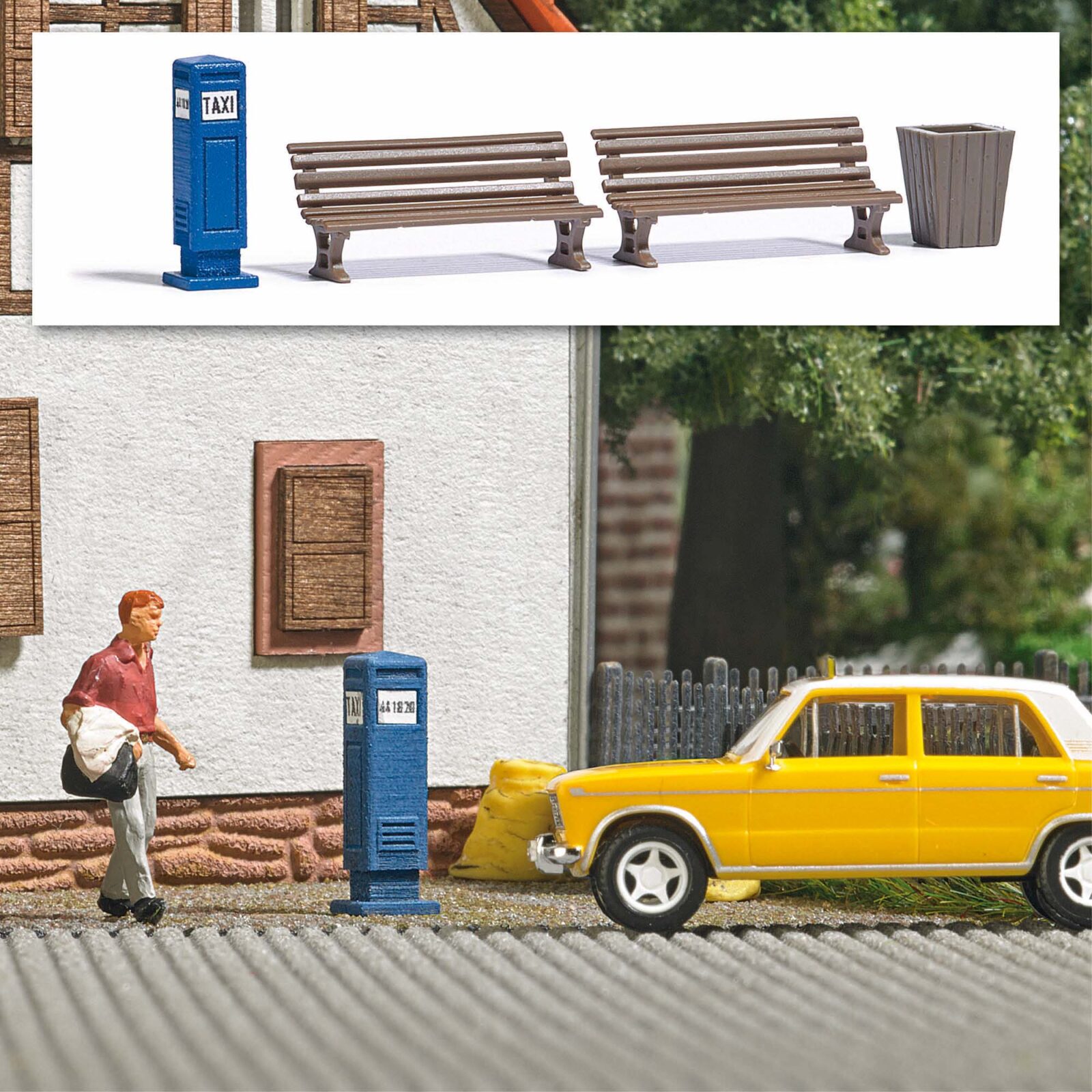 M-Set: Colonna taxi DDR Scala H0 DS Modellismo M-Set: Colonna taxi DDR scala H0 Busch