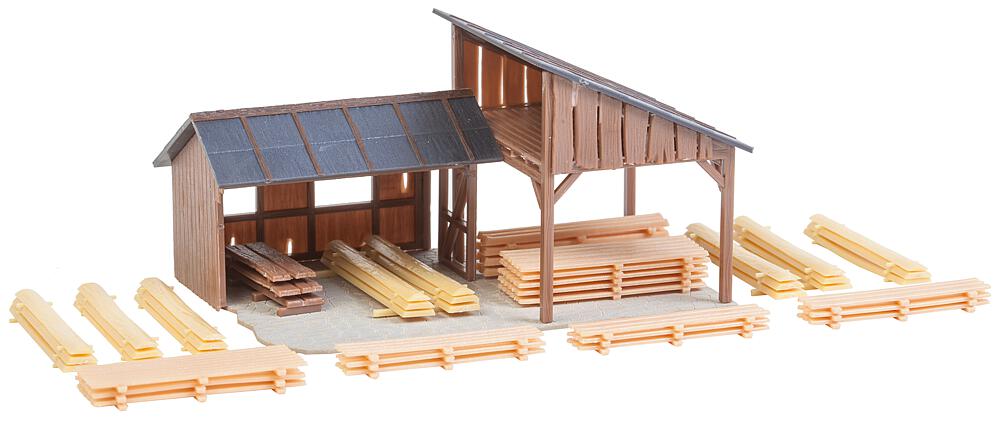 Capannoni in legno per lo stoccaggio Scala H0 DS Modellismo Capannoni in legno per lo scala H0