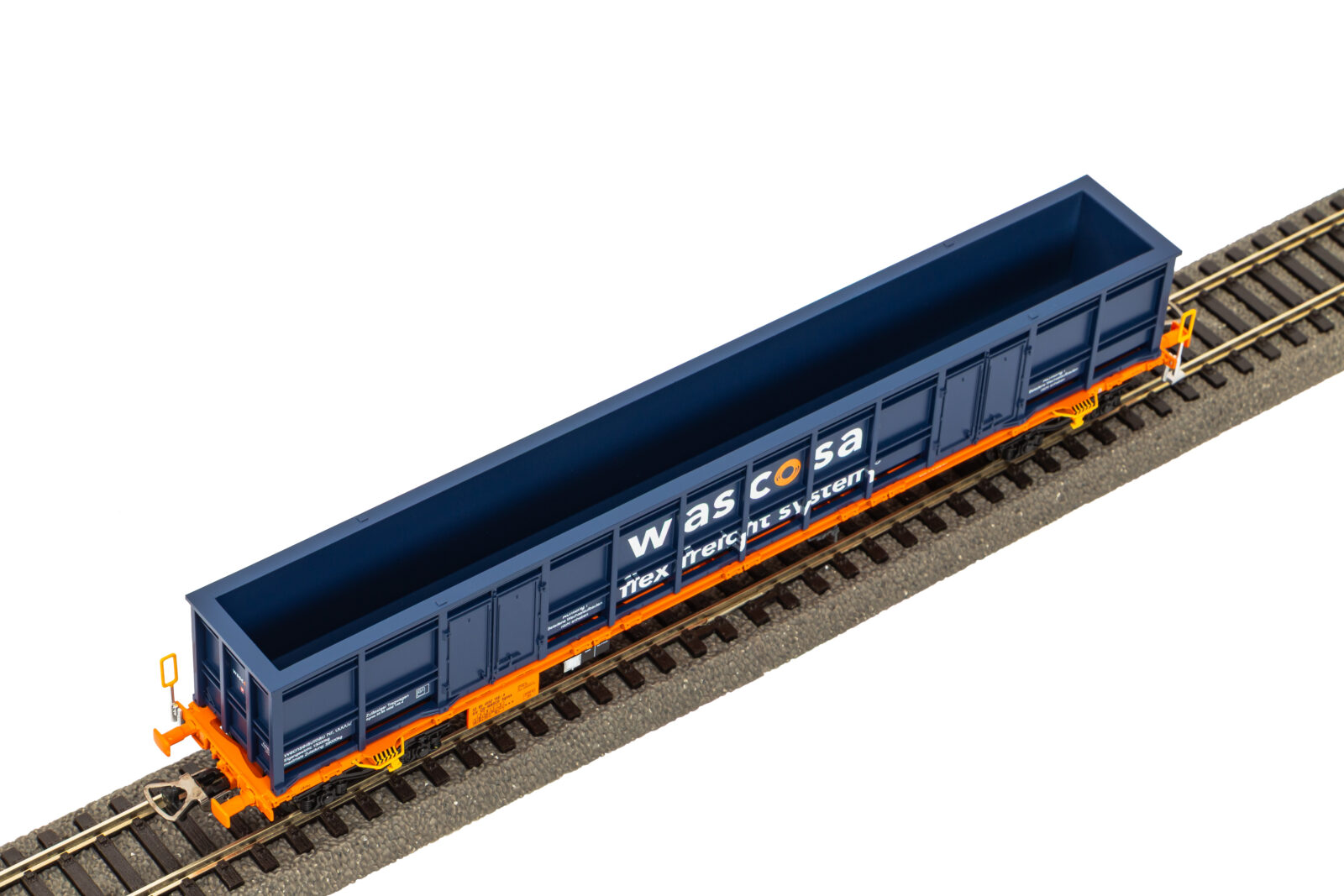 Carro Portacontainer Sgnns blu CH-Wascosa Epoca VI Scala H0 DS Modellismo Carro Portacontainer Sgnns blu scala H0