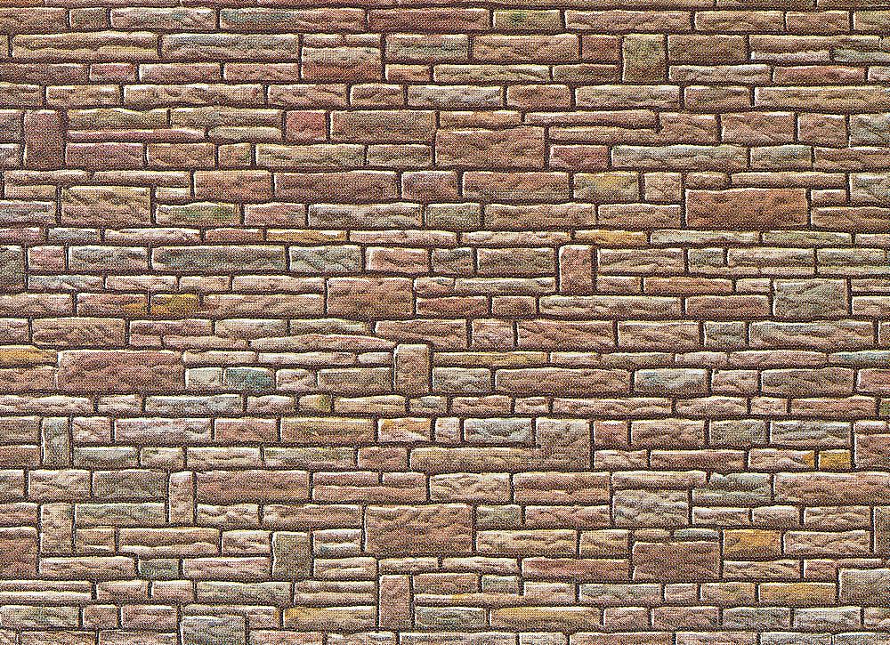 Pannello per pareti - Pietra tagliata, verde-gialla-marrone Scala H0 DS Modellismo Pannello per pareti Pietra scala H0