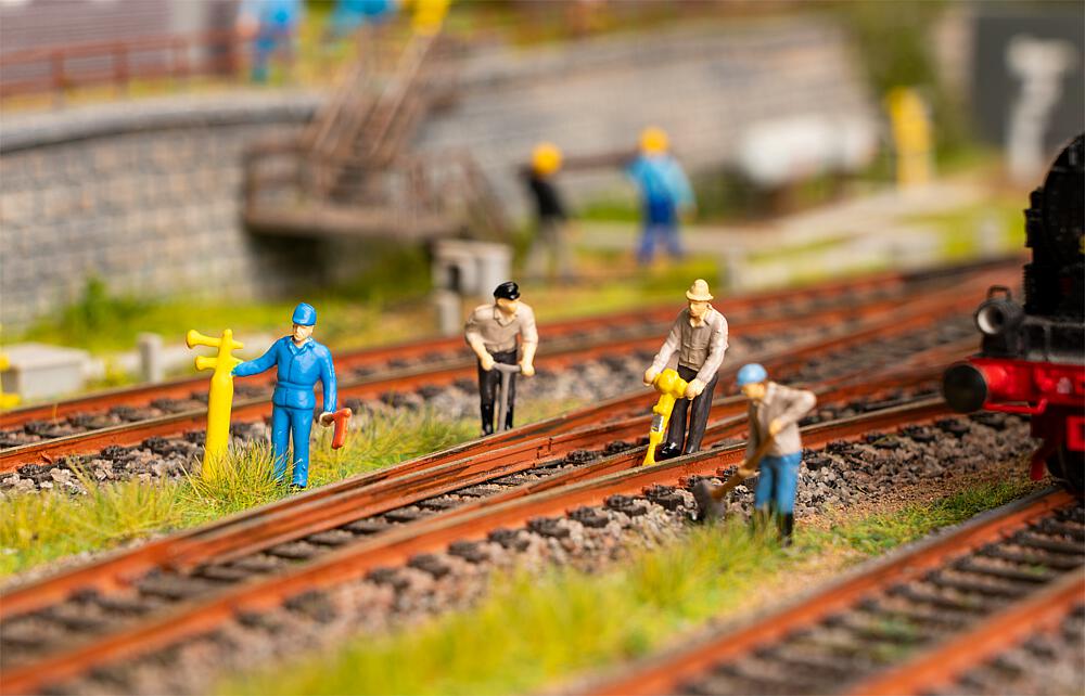 Set di lavoratori ferroviari con mini effetto sonoro Scala H0 DS Modellismo Set di lavoratori ferroviari mini scala H0