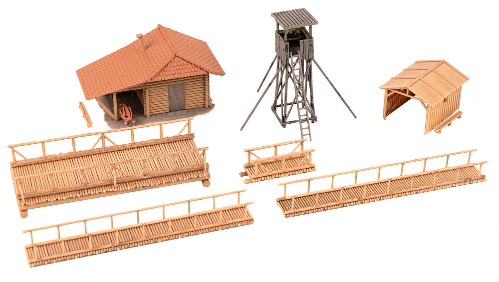 Casa del cacciatore con torretta di sorveglianza Scala H0 DS Modellismo Casa del cacciatore torretta scala H0