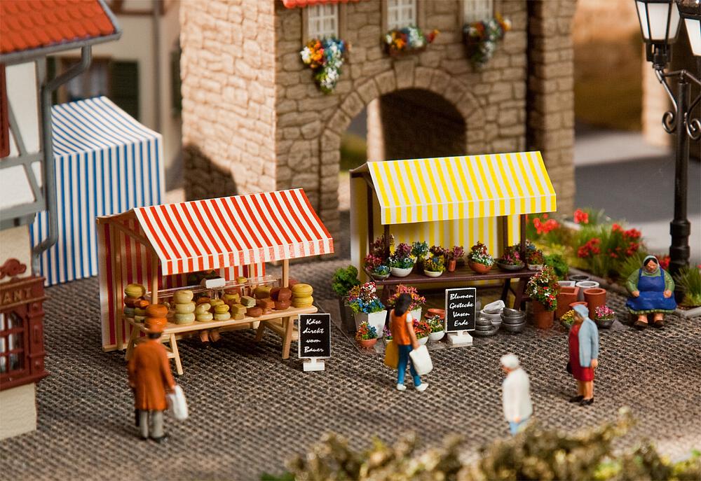 Stand di fiori e formaggi Scala H0 DS Modellismo Stand di fiori e formaggi scala H0 Faller