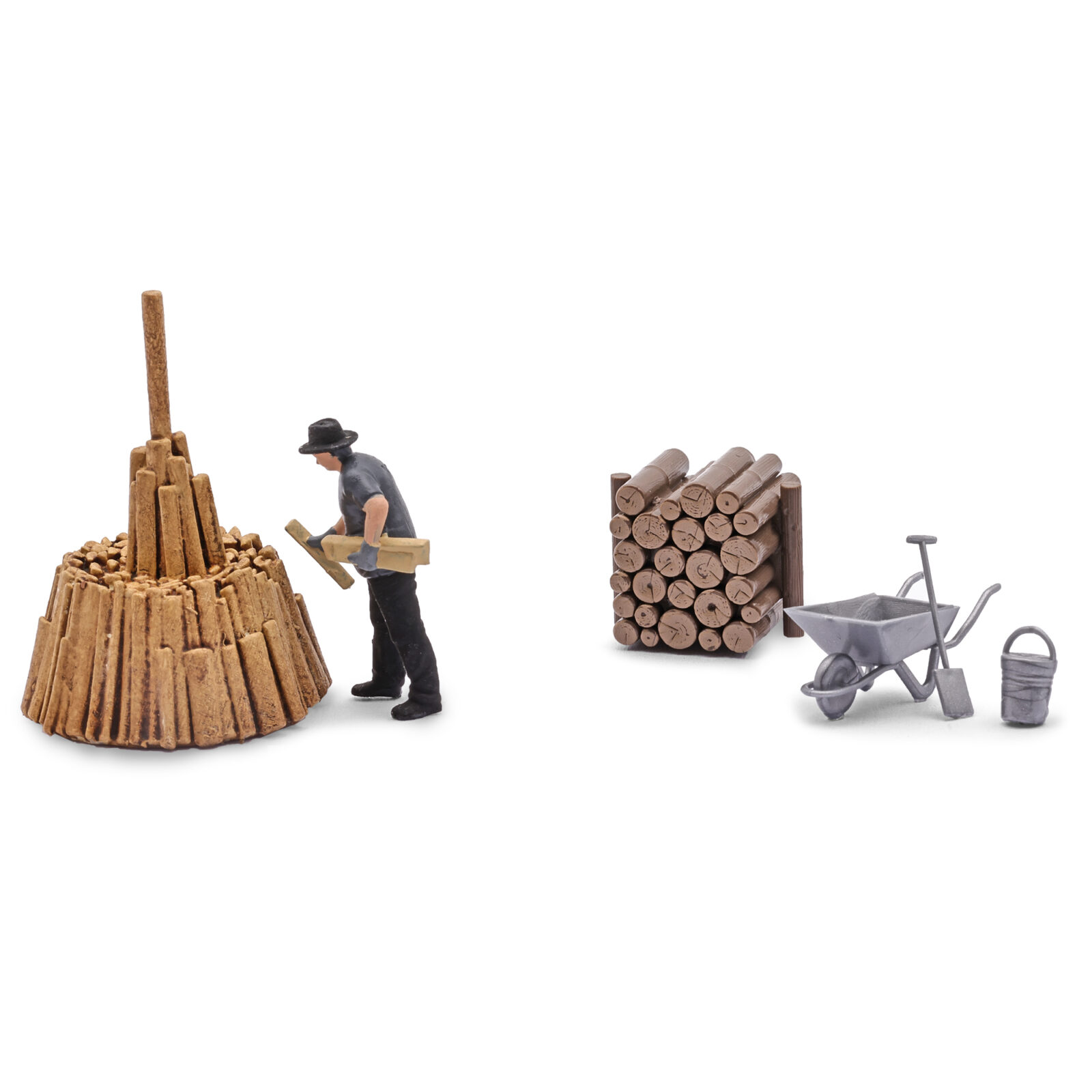 Set Azione: Impilare il Legno Scala H0 DS Modellismo Set Azione: Impilare il Legno scala H0 Busch