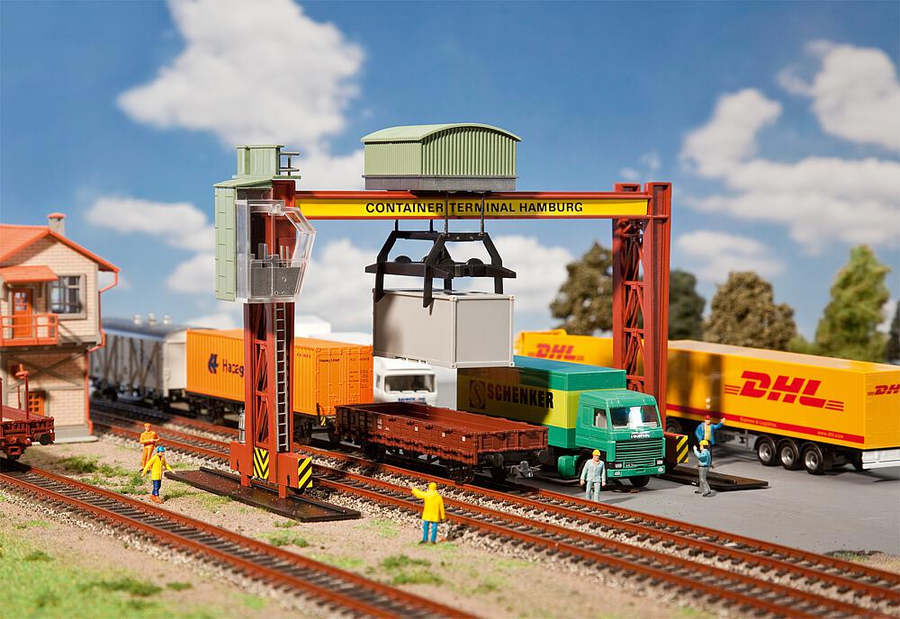 Carro ponte con gru per container Scala H0 DS Modellismo Carro ponte gru per container scala H0
