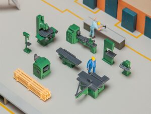 Arredamento per officina scala H0 Faller