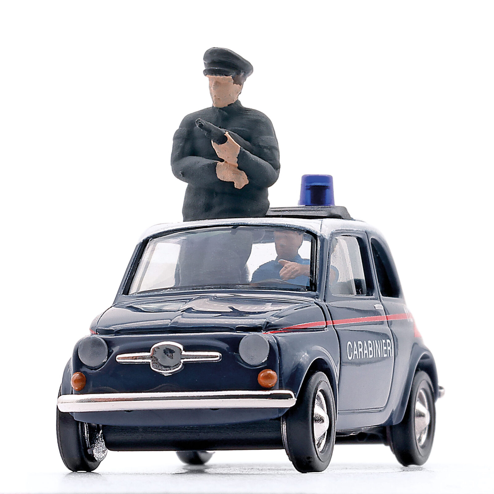Fiat 500 - Carabinieri con 2 Poliziotti Scala H0 DS Modellismo Fiat 500 Carabinieri 2 Poliziotti scala H0