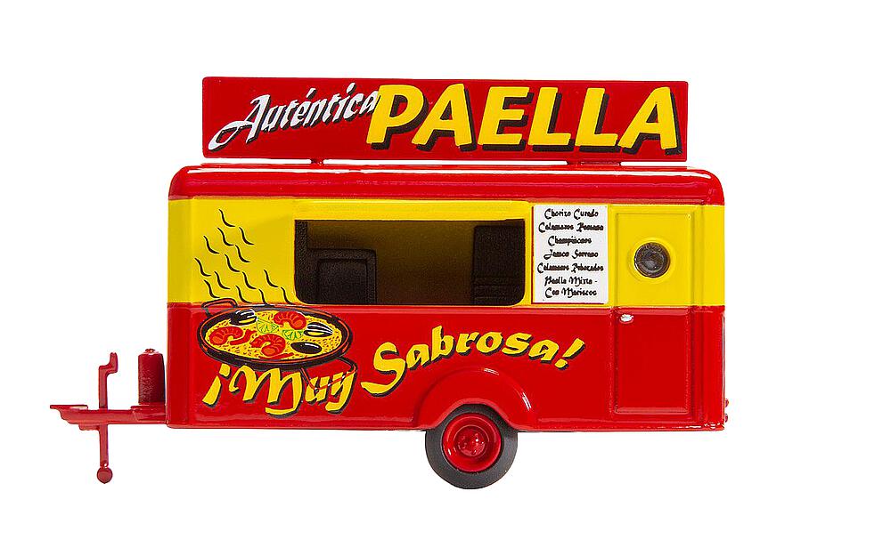 Carrello per la Vendita di Paella Scala H0 DS Modellismo Carrello per la Vendita di Paella scala H0