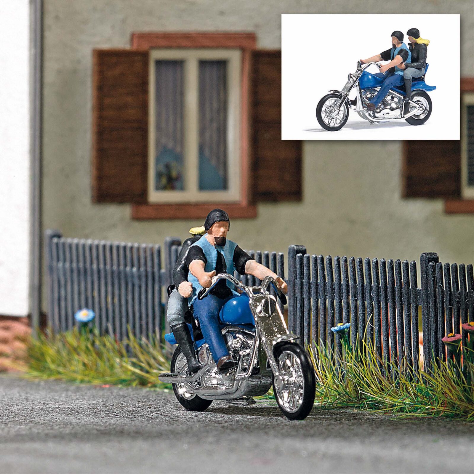 Moto USA con coppia di motociclisti Scala H0 DS Modellismo Moto USA coppia di motociclisti scala H0