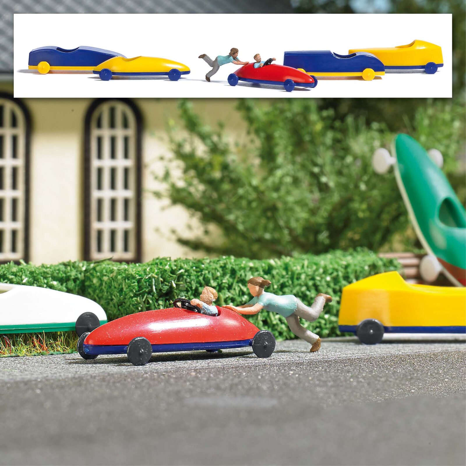 A set: Soap box ride Scala H0 DS Modellismo A set: Soap box ride scala H0 Busch
