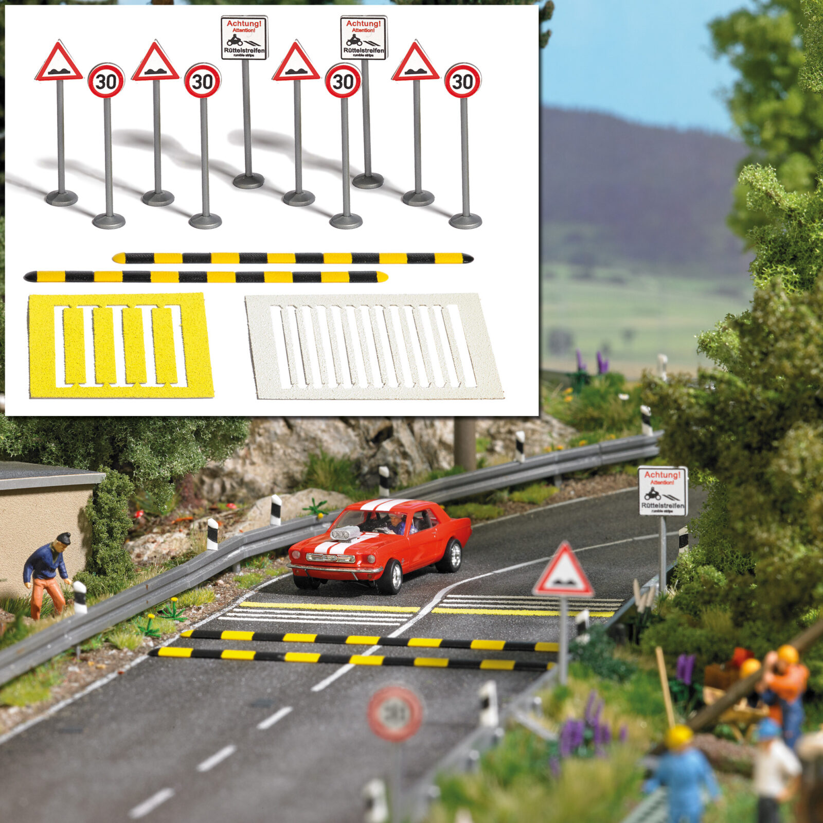 Set di moderazione del traffico Scala H0 DS Modellismo Set di moderazione del traffico scala H0