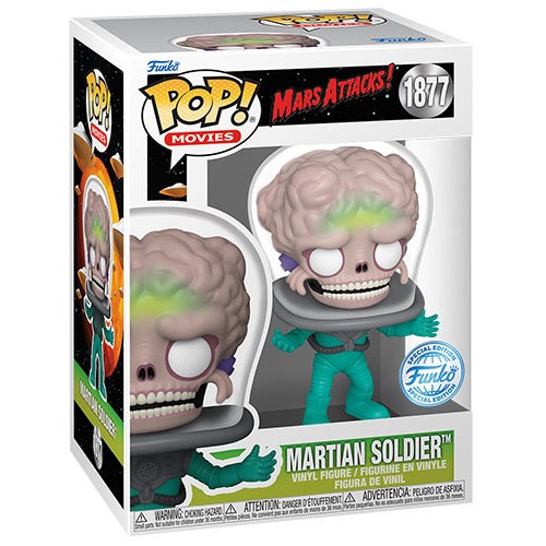 FUNKO POP Mars Attacks! Martian Soldier w/Brain w/Chase 1877 DS Modellismo FUNKO POP Mars Attacks! Martian Soldier w/Brain w/Chase 1877